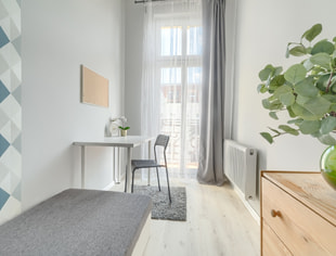 single room no. 8 with balcony, ul. Krzywoustego 53, Szczecin-1