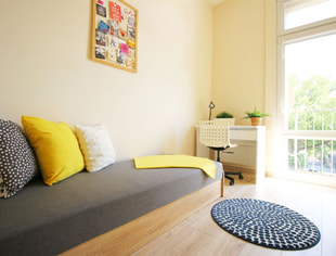 Room with balcony, Zielona Street 63, Łódź-1