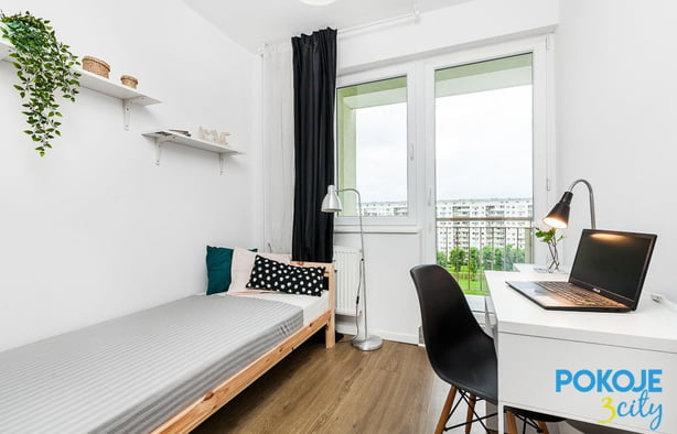 Pokój 1-osobowy z balkonem nr 2 ul. Subisława 23P, Gdańsk-1