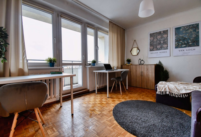 | Bright single/double room with balcony | Maczka Street | Sołacz |