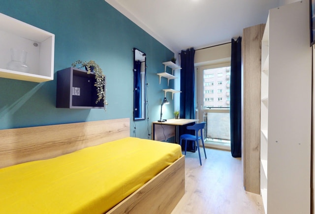 Single room #4 with balcony at Racławicka Street 6