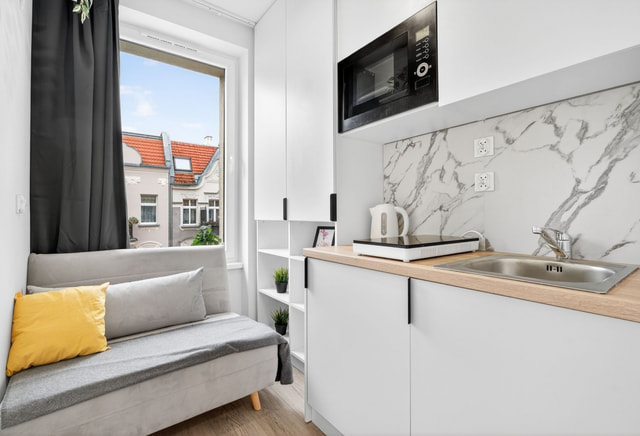 Nowoczesny  pokój z łazienką w centrum przy ul. Jagiellońskiej. 