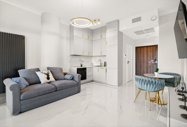 Stylish studio apartment with balcony in Hanza Tower!